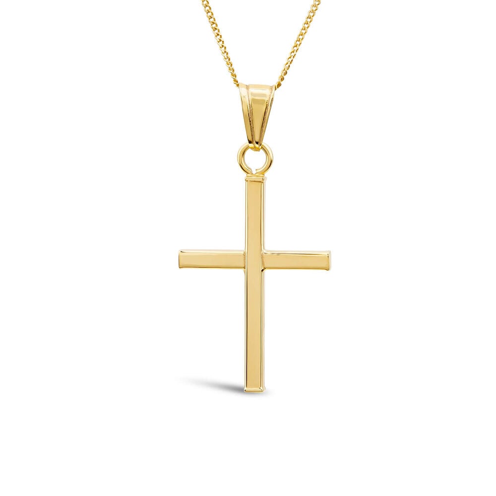 9ct Gold Cross Pendant (Chain Included)