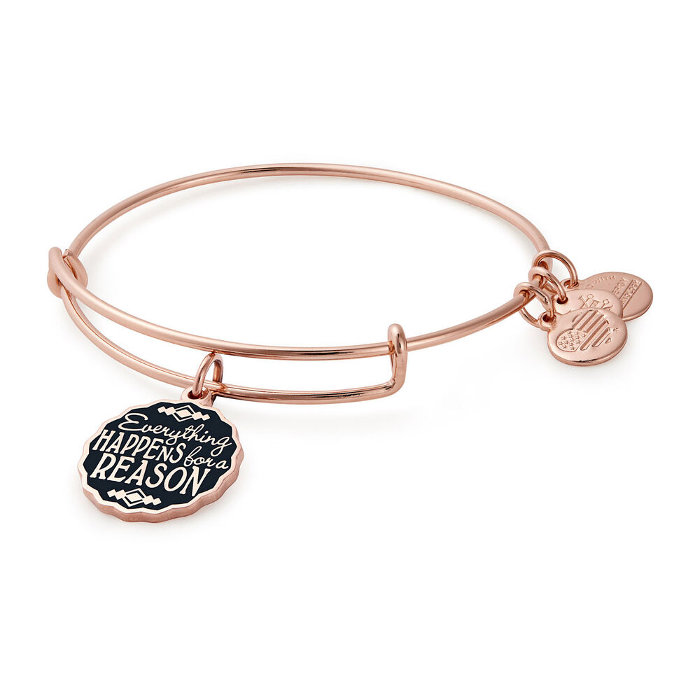 Alex And Ani Rose Gold-Tone 'Everything Happens For A Reason' Bangle image number 0