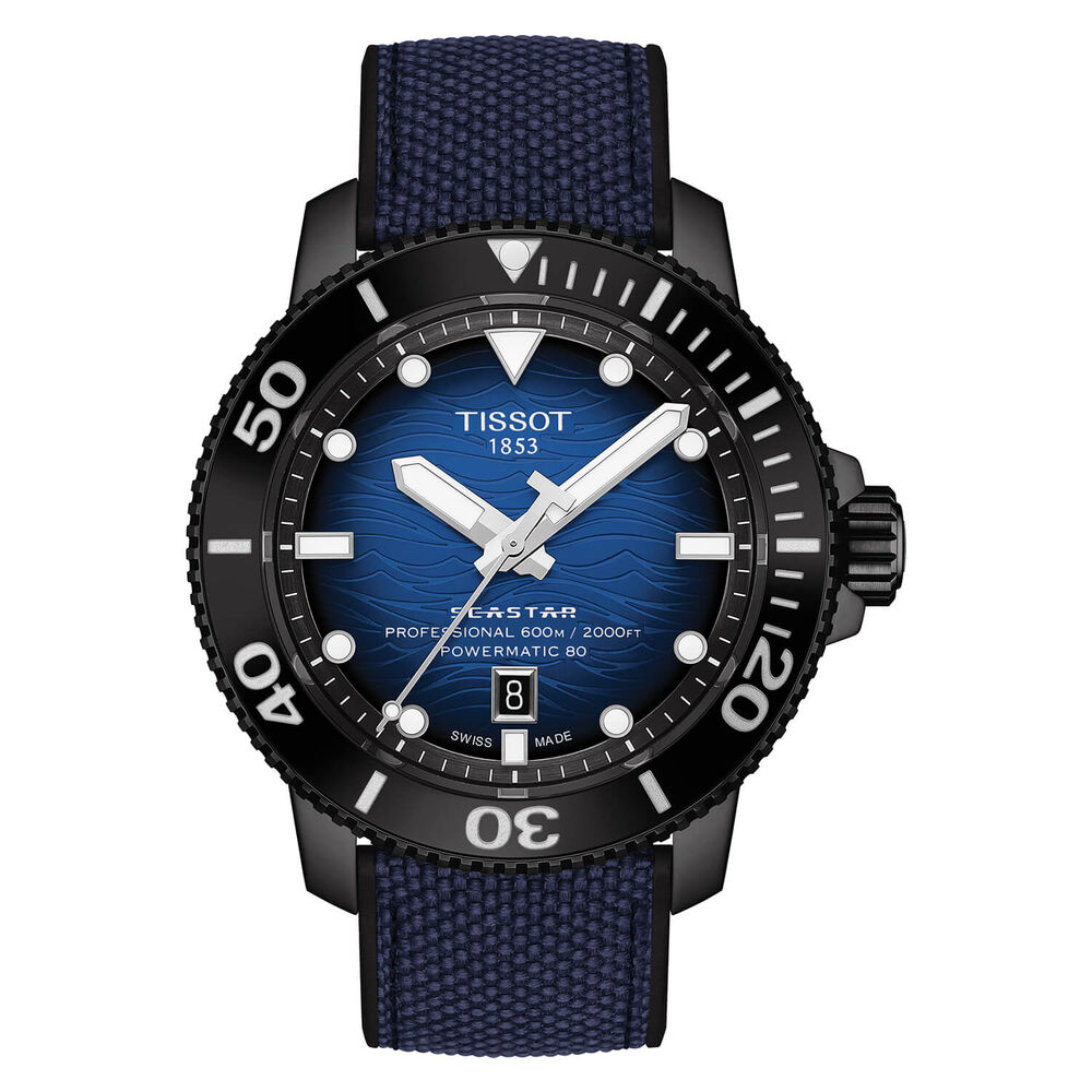 Tissot Seastar 2000PRO 46mm Automatic Blue Dial Ceramic Case Blue Strap Watch