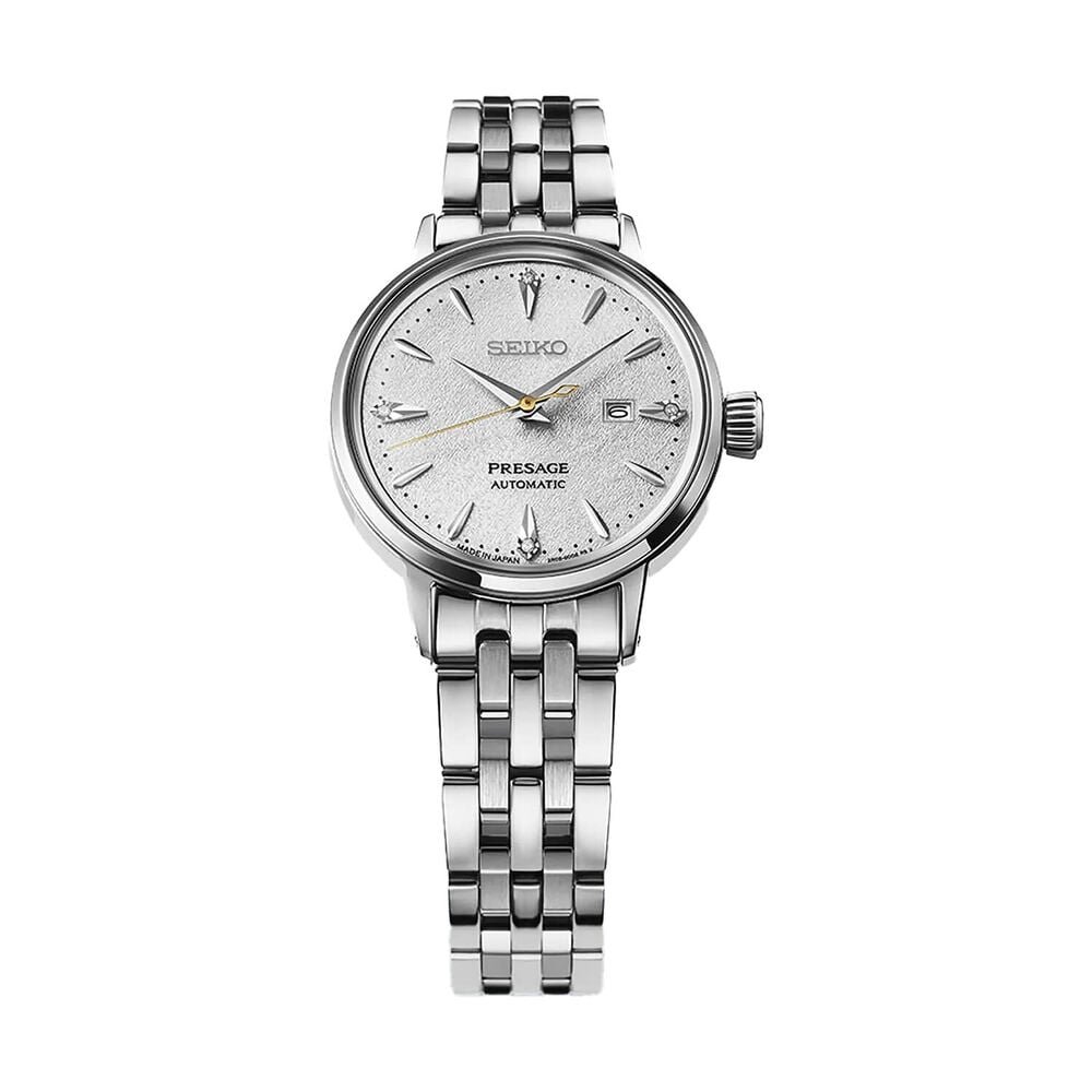 Seiko Presage Cocktail Time &lsquo;Hot Buttered Rum&rsquo; 30mm White Dial Stainless Steel Bracelet Watch image number 3