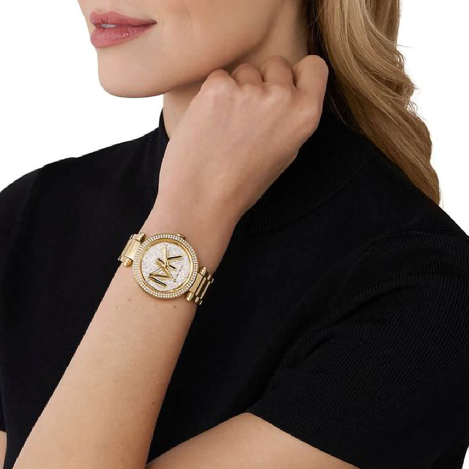 Michael kors watch with mk hot sale logo