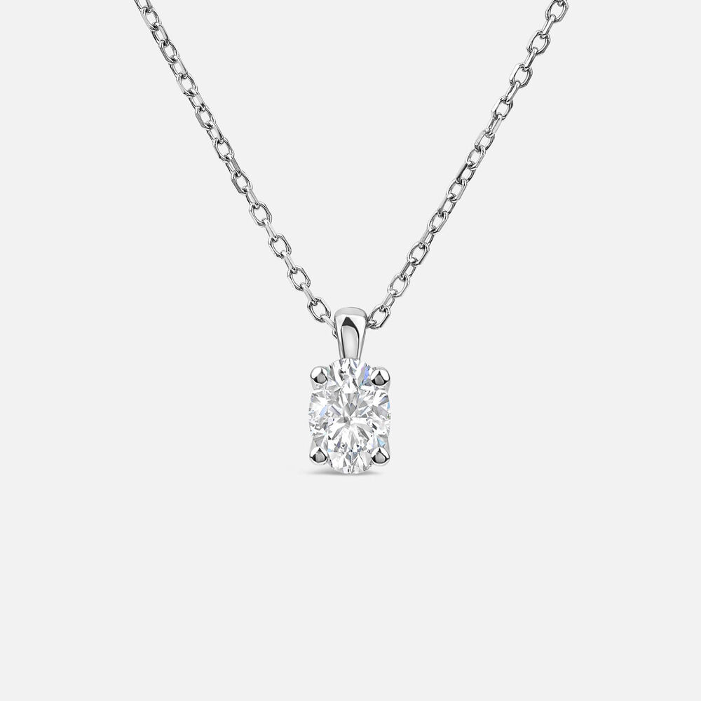 Born 9ct White Gold 0.30ct Lab Grown Oval Diamond Pendant