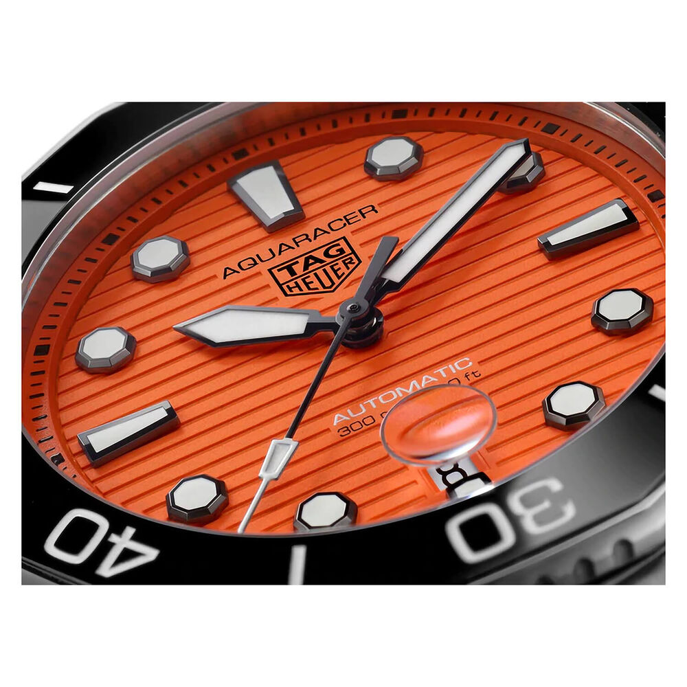 TAG Heuer Aquaracer 43mm Orange Dial Steel Bracelet Watch image number 4