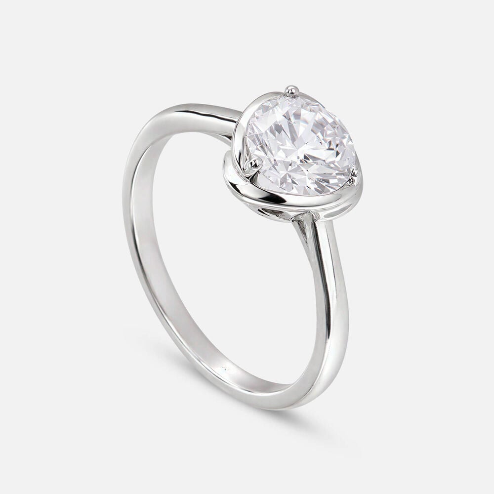 Sterling Silver Cubic Zirconia Polished Triangle Bezel Ring