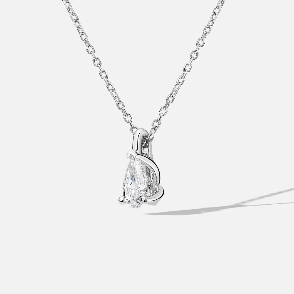Born 9ct White Gold 0.30ct Lab Grown Pear Diamond Pendant