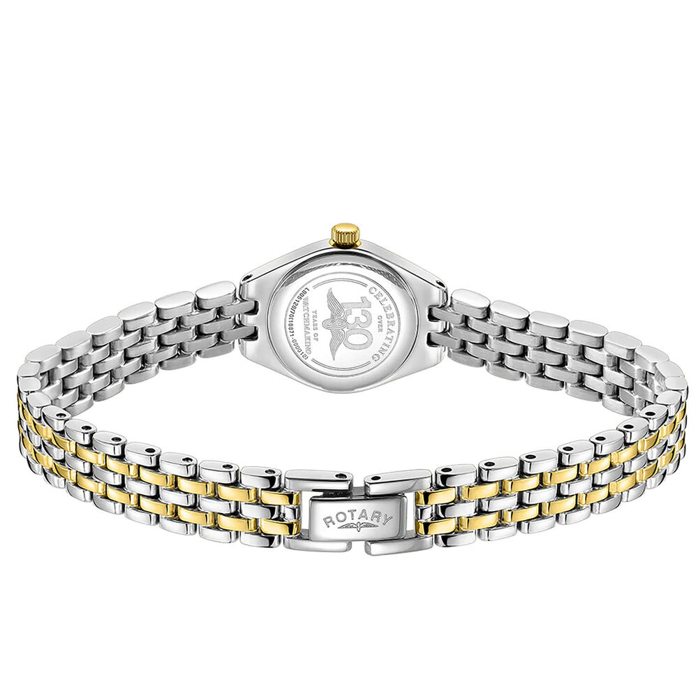 Rotary Cocktail 20mm White Dial Silver & Gold Plated Stainless Steel Bracelet Watch