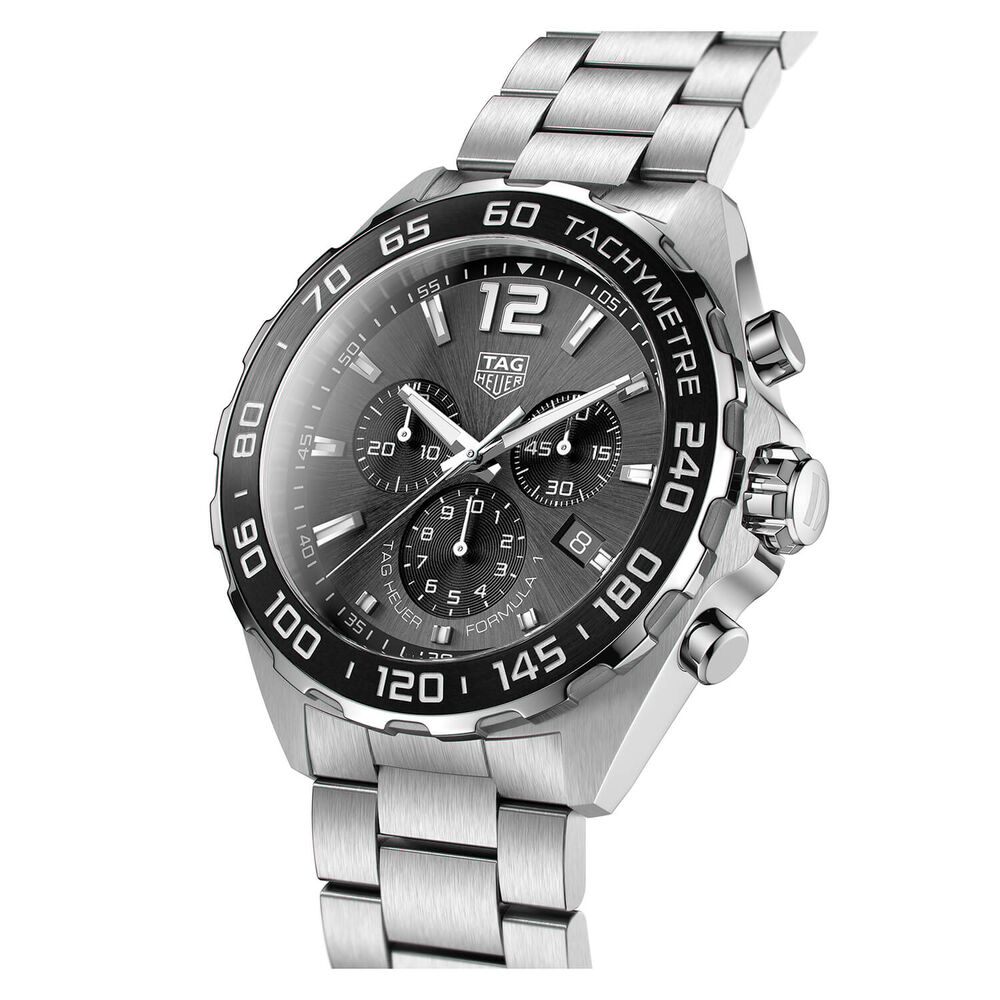 TAG Heuer Chronograph Formula 1 Anthracite Dial & Bezel  Steel Case Steel Bracelet Watch