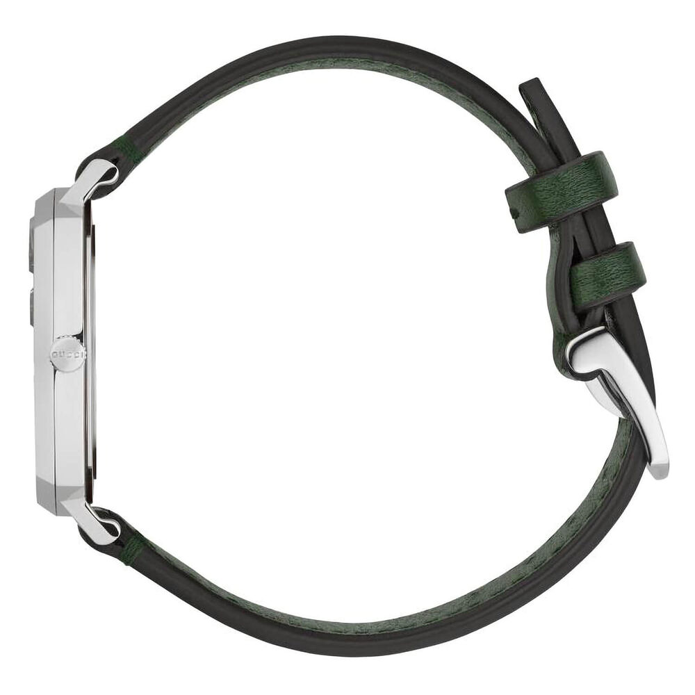 Gucci Grip GG Stainless Steel Green Leather 35mm Watch