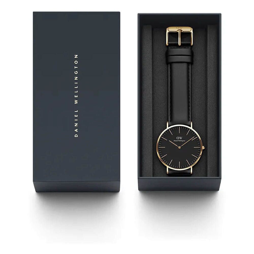 Daniel Wellington Classic Sheffield 40mm Black Dial & Leather Strap Watch image number 3
