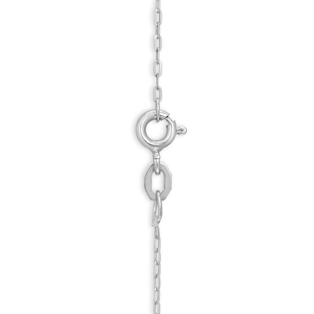 9ct White Gold Cubic Zirconia Open Circle Pendant (Chain Included) image number 2