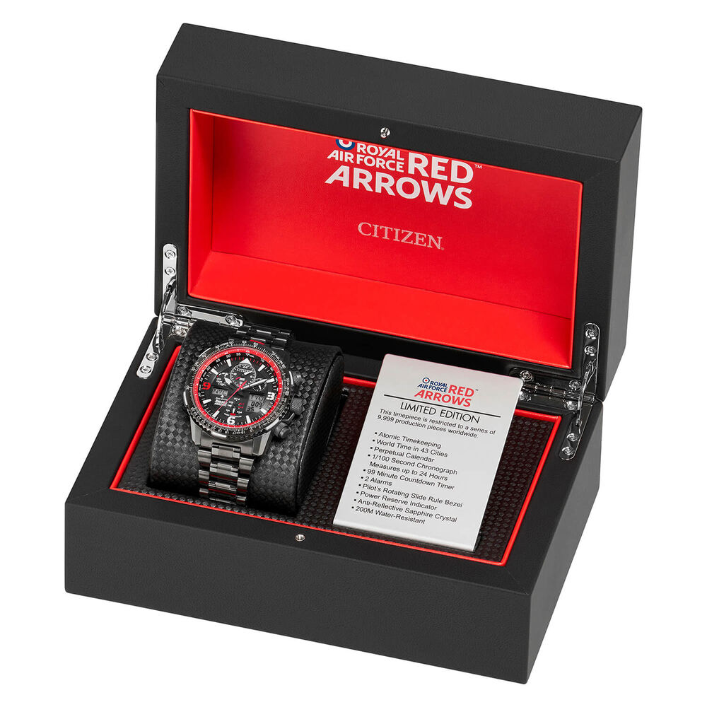 Citizen Eco Drive Red Arrows Limited Edition 45mm Skyhawk Steel Case Bracelet Watch image number 3