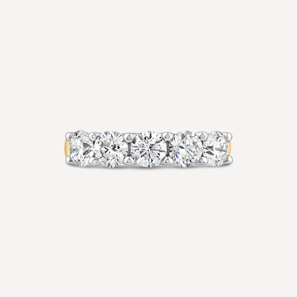 Born 18ct Yellow Gold 1.50ct Lab Grown 5 Stone Half Eternity Diamond Ring image number 1