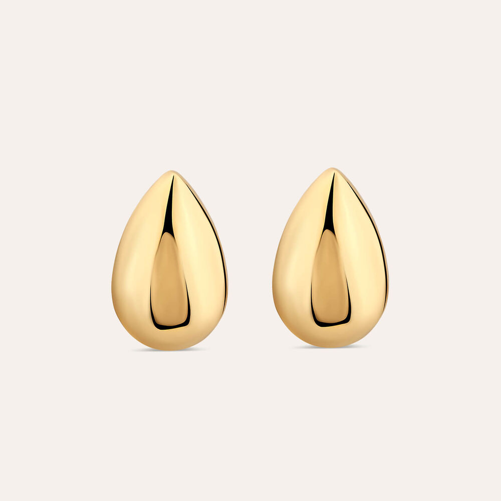 9ct Yellow Gold Polished Tear Stud Earrings