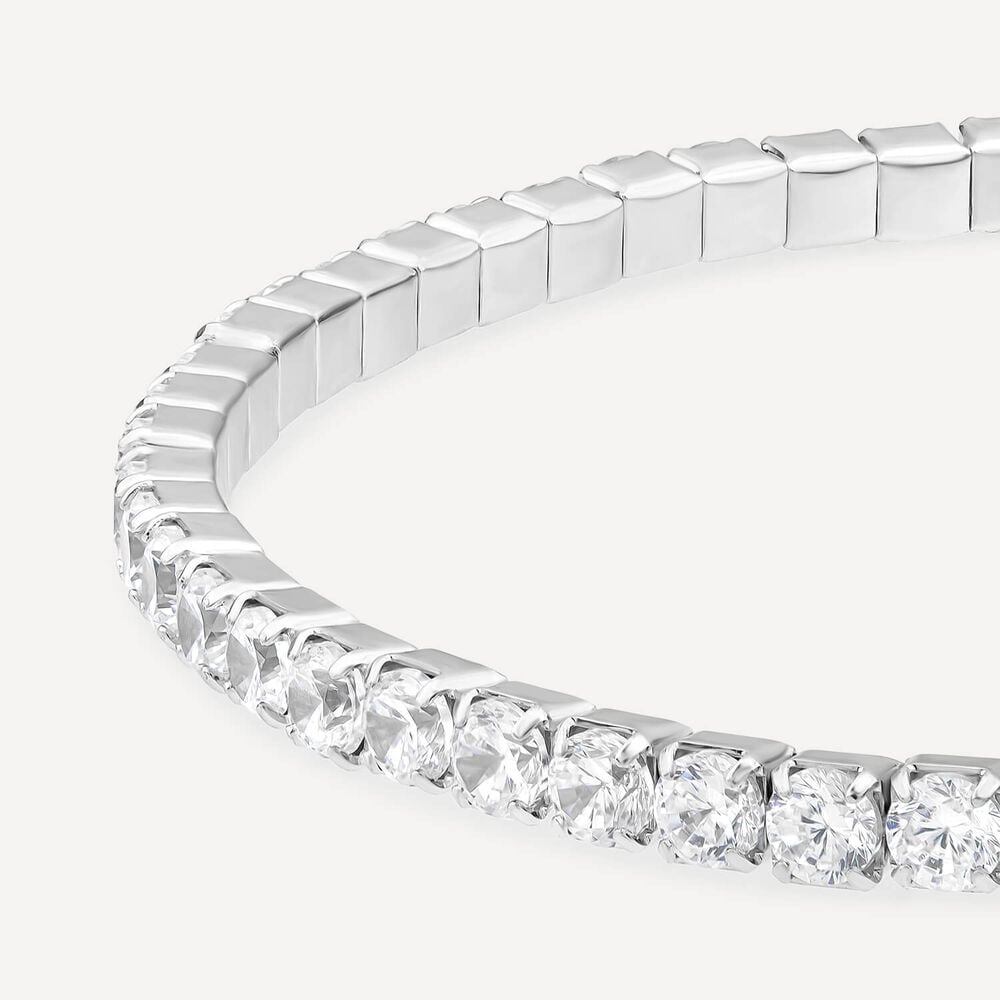 Sterling Silver Cubic Zirconia Flexible Tennis Bracelet
