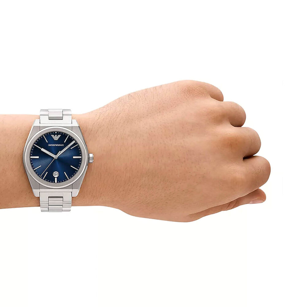 Emporio Armani Federico 41mm Blue Dial Stainless Steel Bracelet Watch image number 3