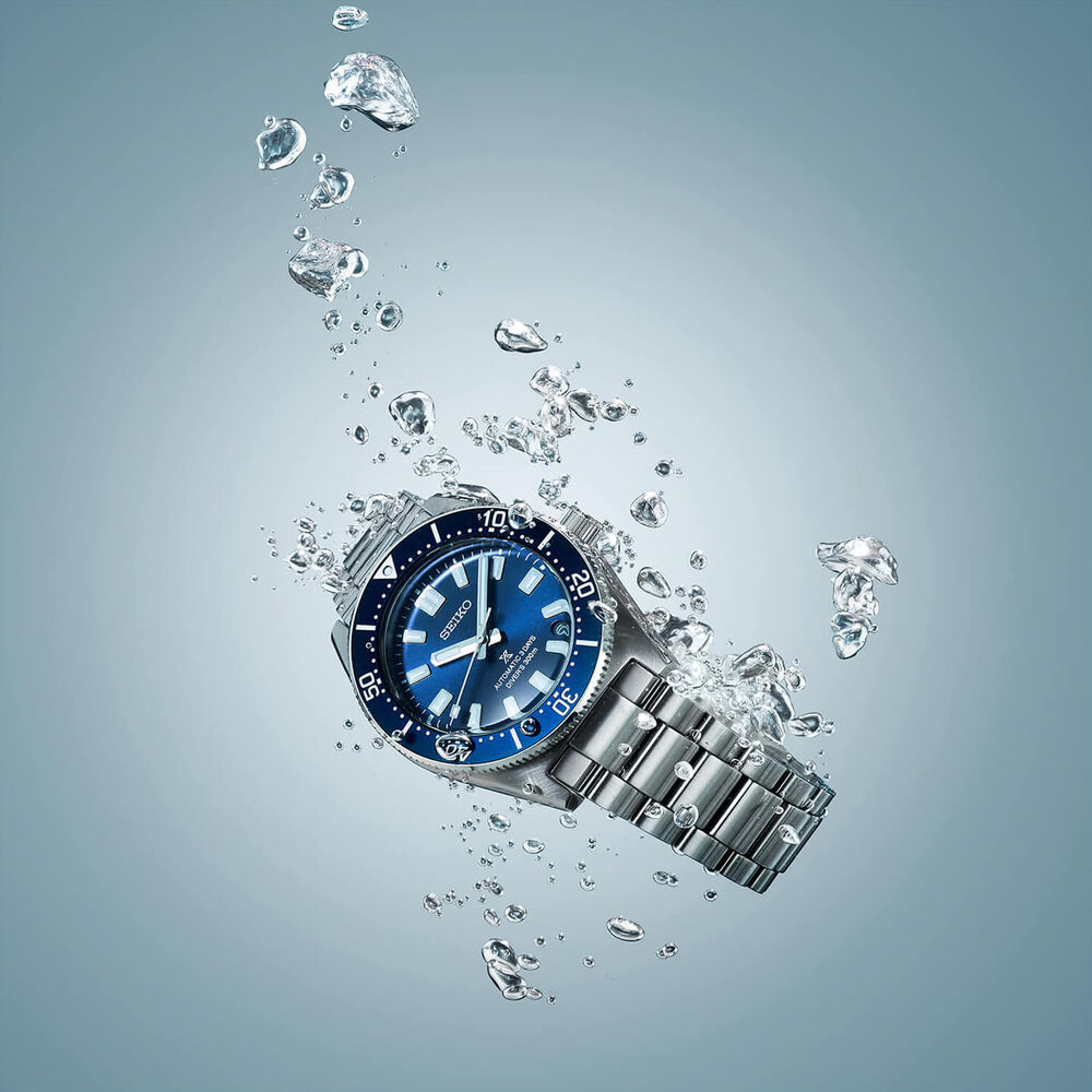 Seiko Prospex 1965 Revival Diver’s 40mm Scuba Blue Dial Steel Bracelet Watch image number 6