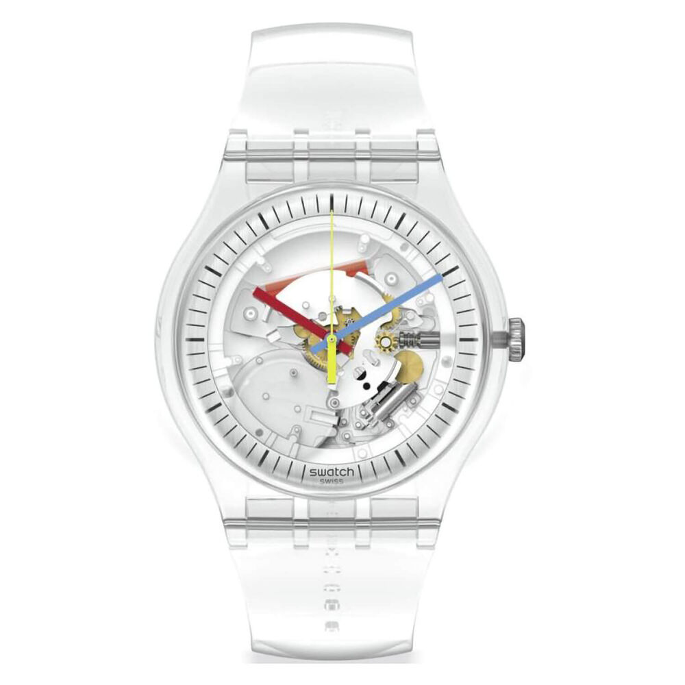 Swatch Clearly New Gent 41mm White Strap Watch