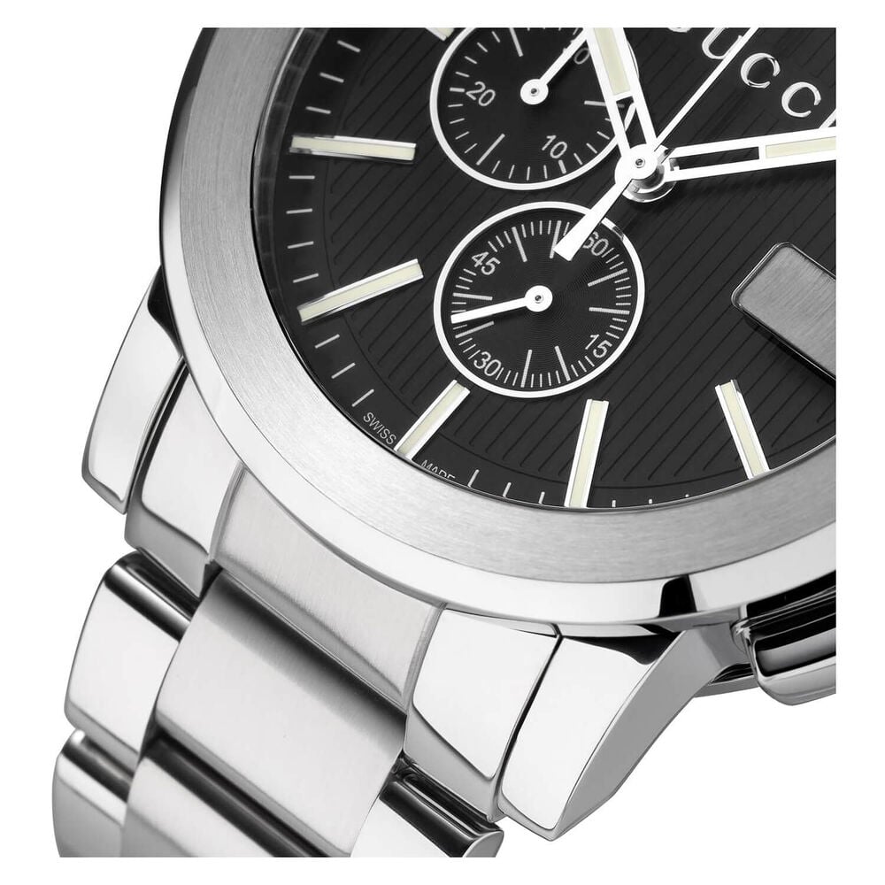 Gucci G-Chrono 44mm Black Dial Steel Case Bracelet Watch