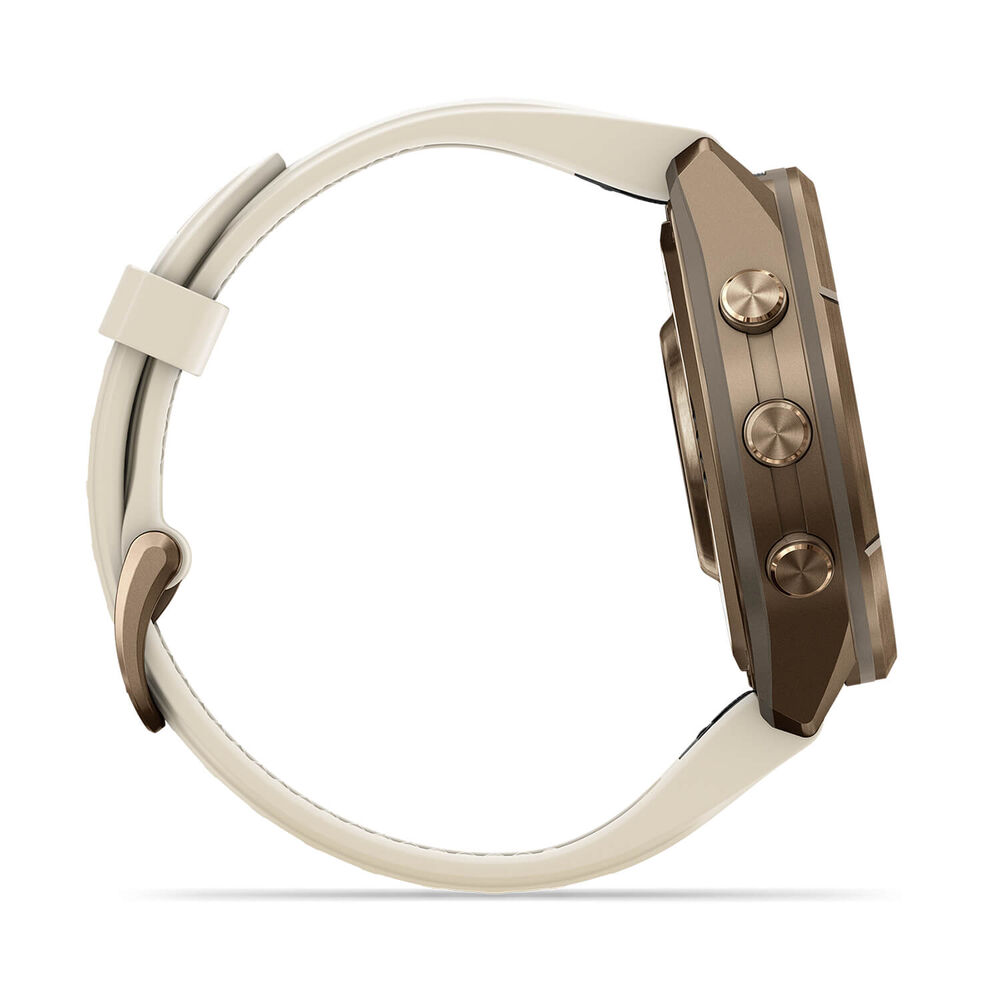 Garmin fenix 9 Pro 43mm Autumn Gold Titanium Cream/French Grey Silicone Strap Watch