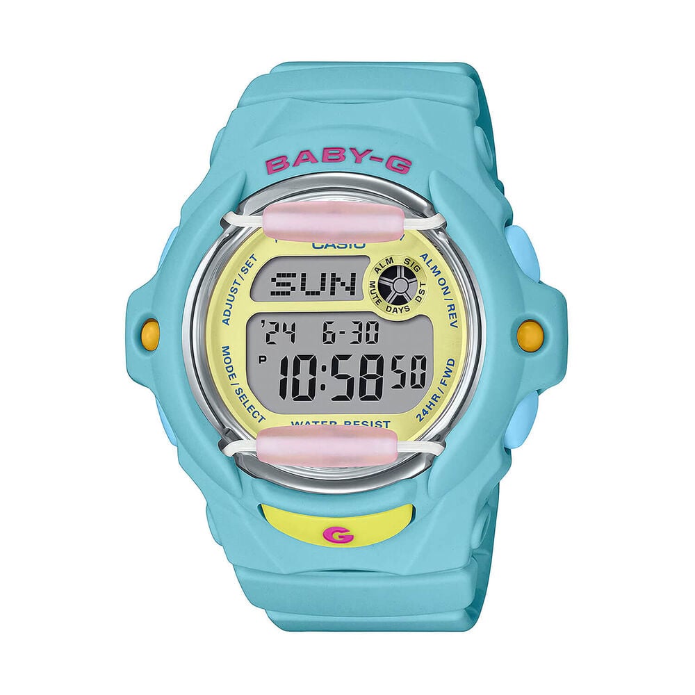 Casio BABY-G Beach Style Series 45.9x42.6mm Yellow Dial Blue Resin Strap Watch