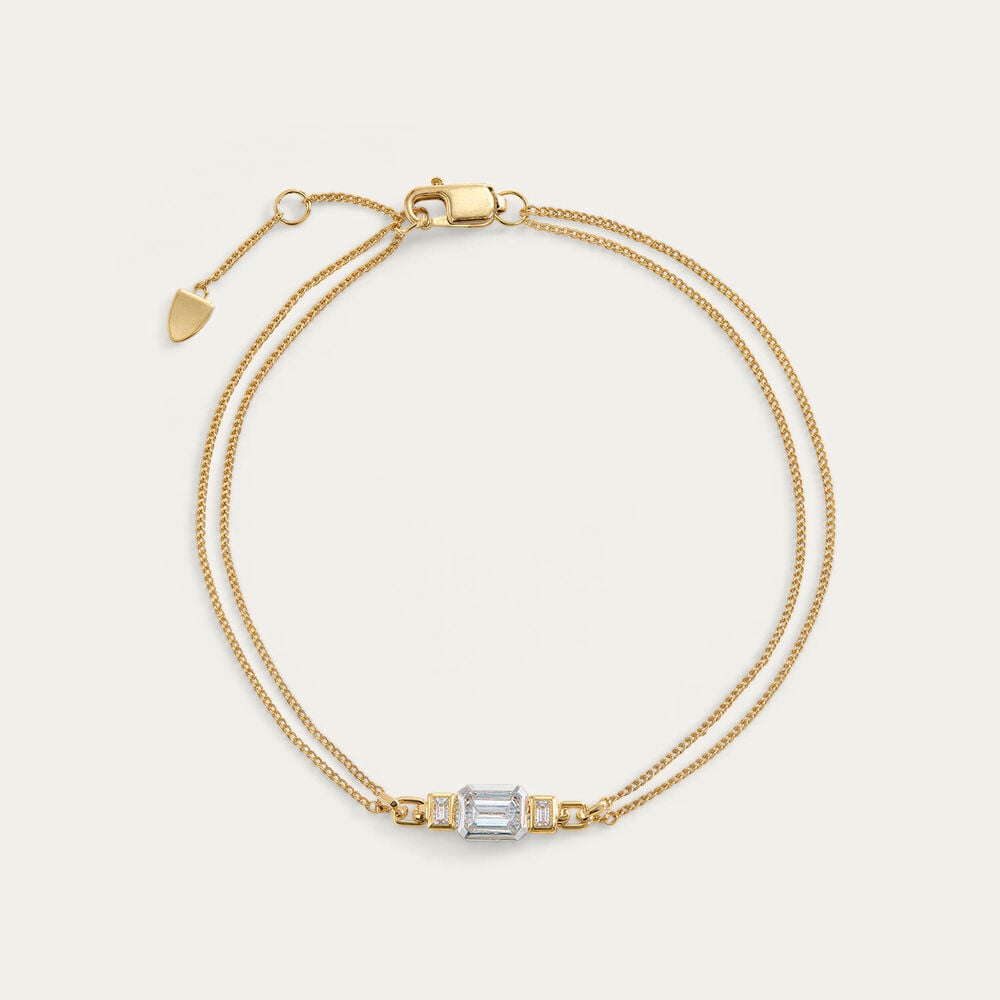 9ct Yellow & White Gold 0.40ct Lab Grown Bezel Set Diamond Bracelet