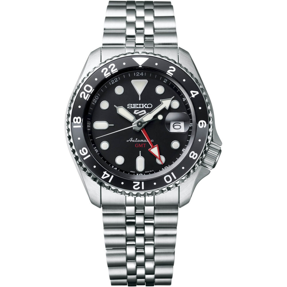 Seiko 5 Sports "Black Grape" 42.5mm Black Dial Bracelet Watch