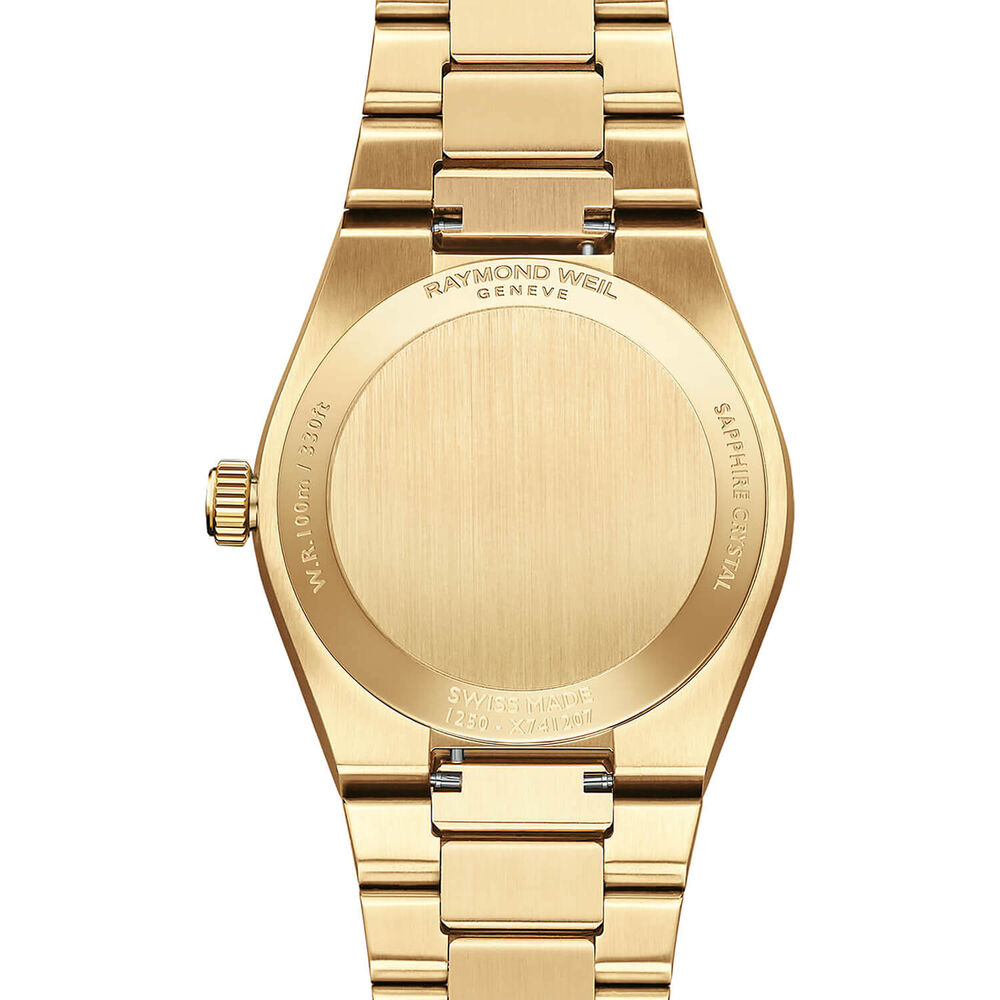 Raymond Weil A.R.T. 30mm White Mother of Pearl Dial Yellow Gold PVD Steel Bracelet Watch