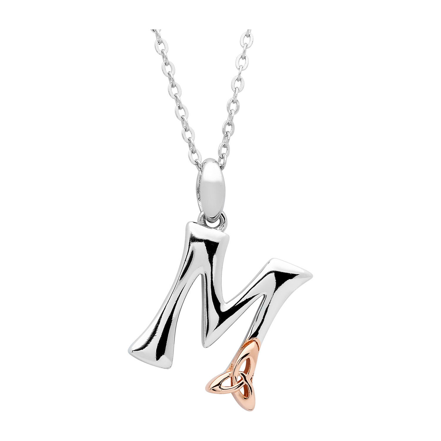 Sterling Silver Celtic M Initial Pendant