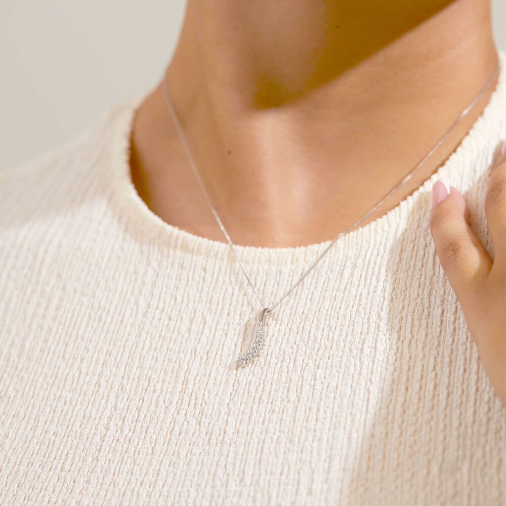 9ct White Gold 0.33ct Diamond Eternal Journey Pendant image number 6