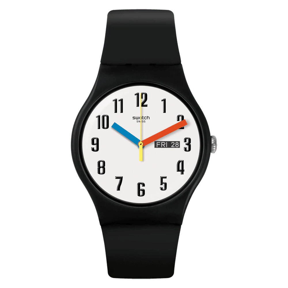 Swatch Elementary White Dial Biosourced Material Strap Watch image number 0