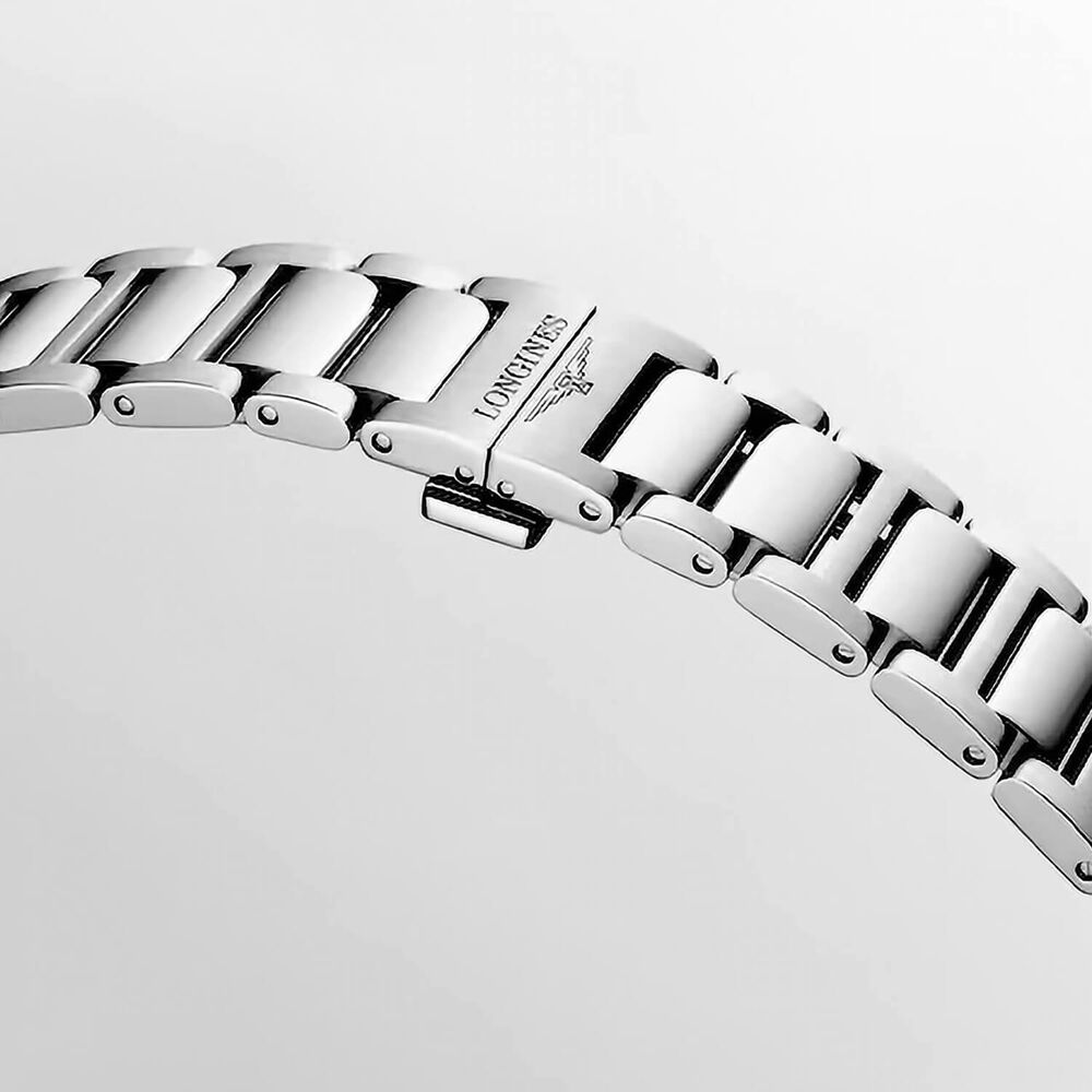 Longines Conquest 38mm White Sandblasted Dial Stainless Steel Bracelet Watch