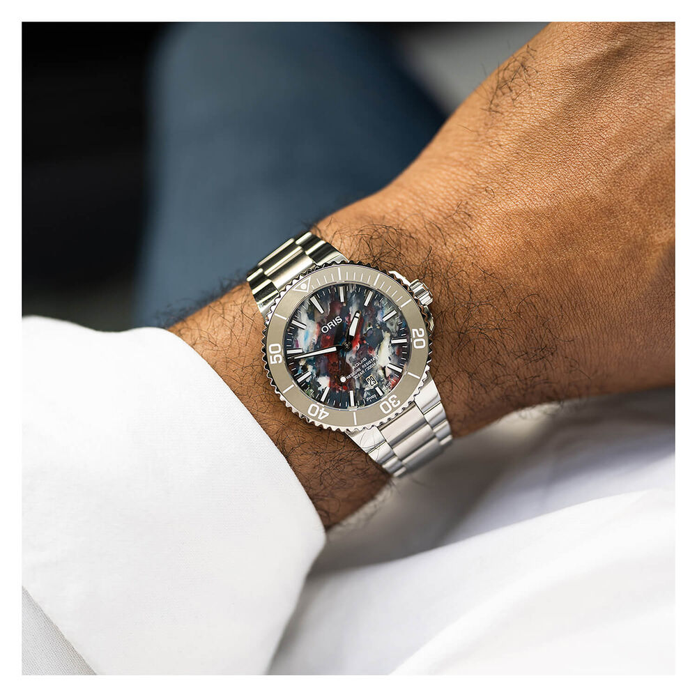 Oris Aquis Upcycle 41.5MM Steel Case Bracelet Watch image number 2