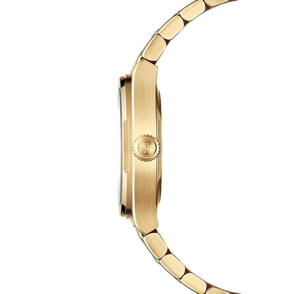 Raymond Weil A.R.T. 30mm White Mother of Pearl Dial Yellow Gold PVD Steel Bracelet Watch