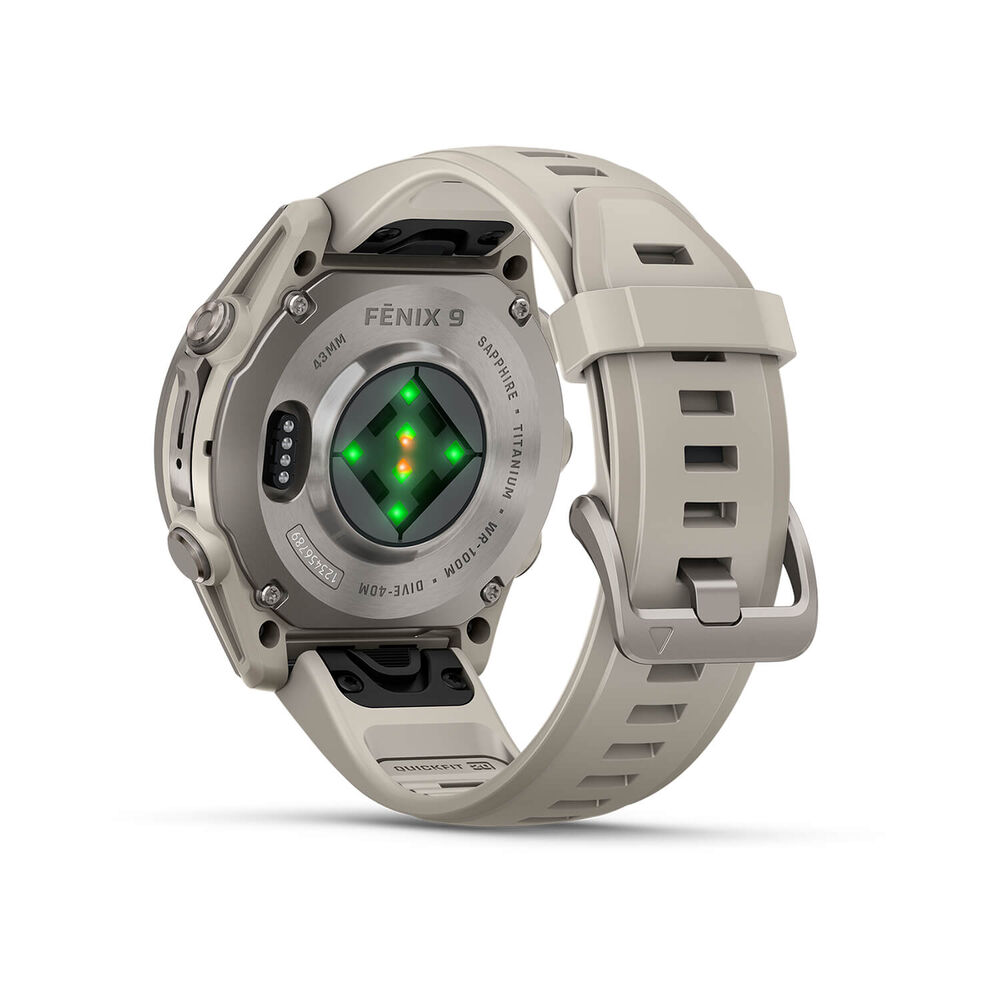 Garmin fenix 9 43mm Titanium Fog Grey Silicone Strap Watch