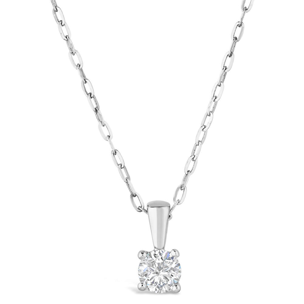 9ct White Gold Cluster 0.33ct Diamond Pendant image number 0