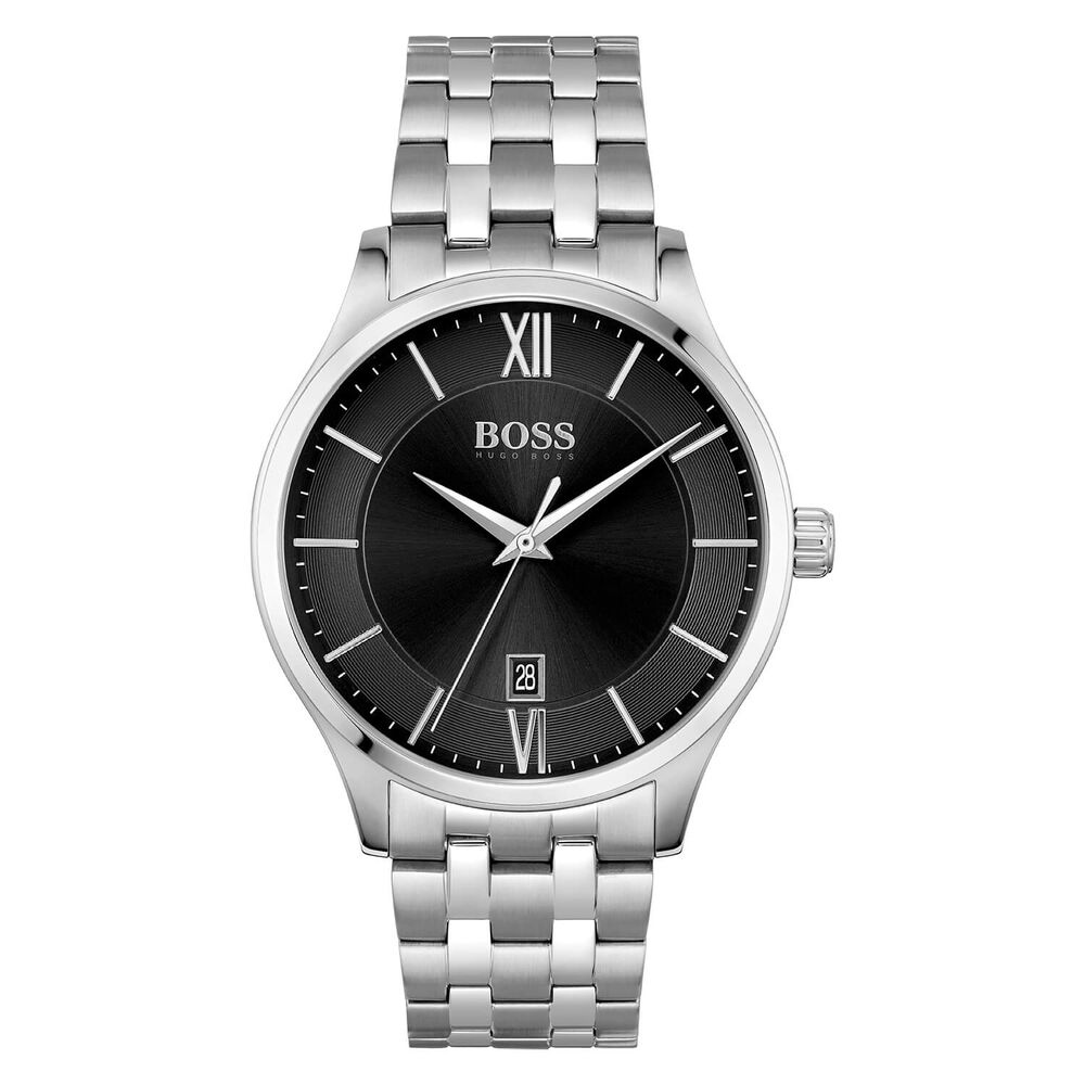 BOSS Elite 41mm Black Dial Steel Case Bracelet Watch