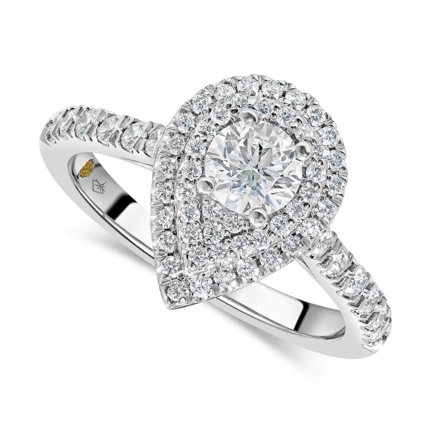 engagement ring in Red gold 18K (750/1000) with in total 0,1 ct. brilliant  tw,si by acredo