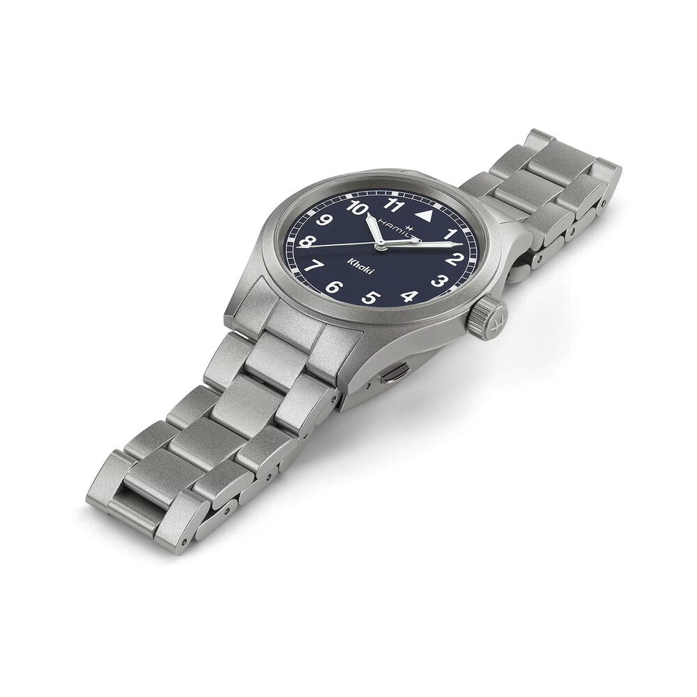 Hamilton Khaki Fields Quartz 38mm Blue Dial Steel Bracelet Watch