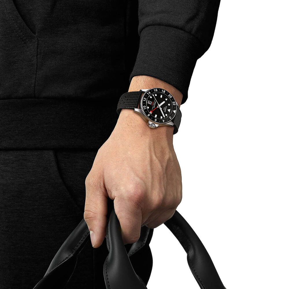 Tissot Seastar 1000 Quartz GMT 40mm Black Dial & Bezel Rubber Strap Watch image number 4