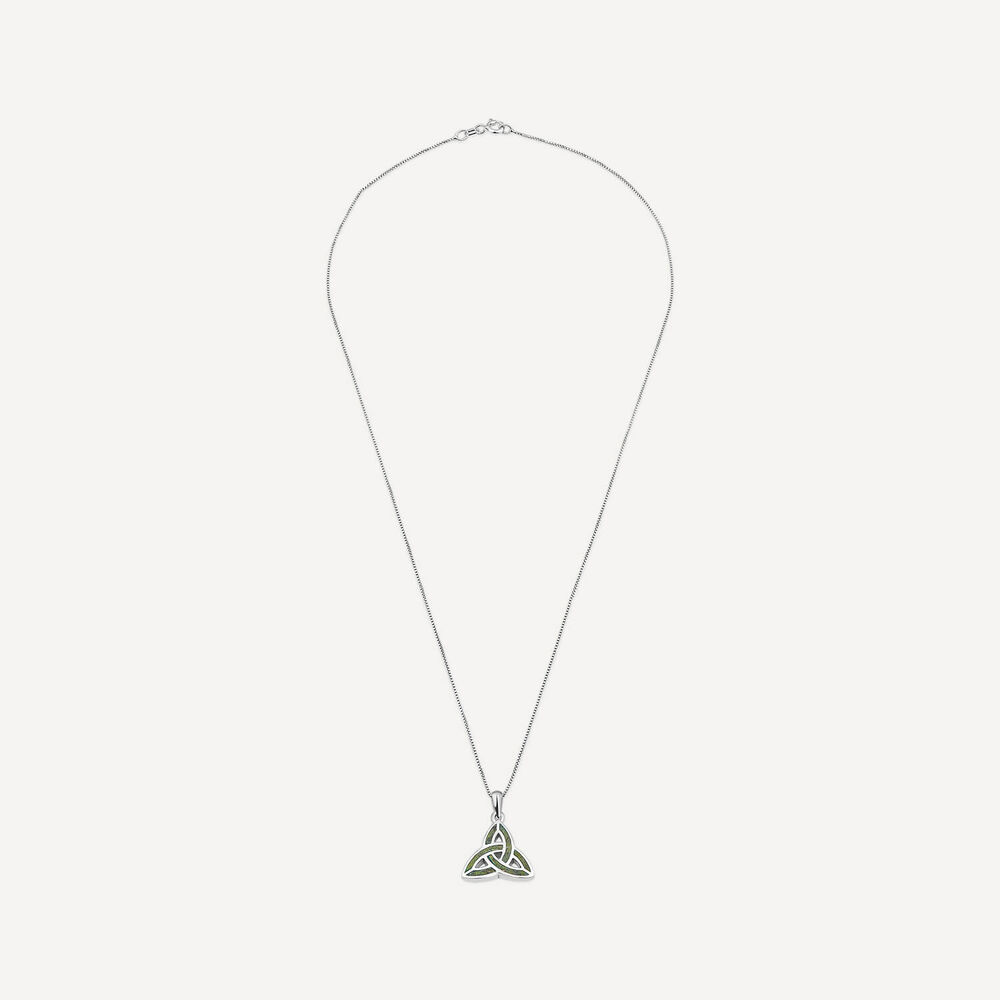 Silver Connemara Marble Trinity Knot Pendant image number 2