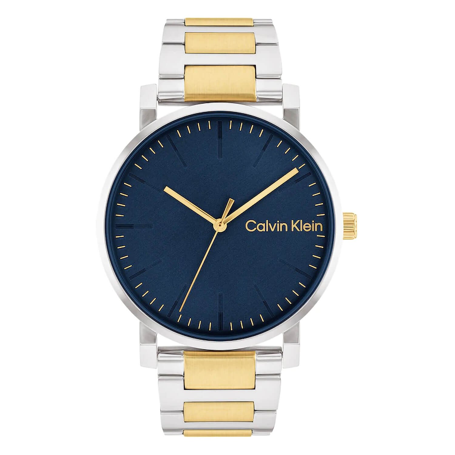 Calvin Klein Slate 43mm Blue Dial Two Tone Bracelet Watch