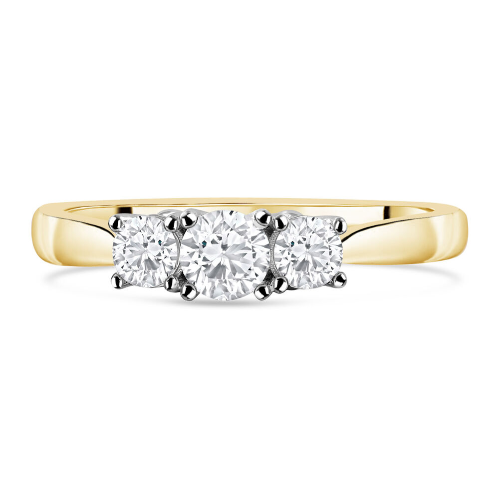 18ct Yellow Gold 0.33ct Diamond Trilogy Tulip Setting Ring