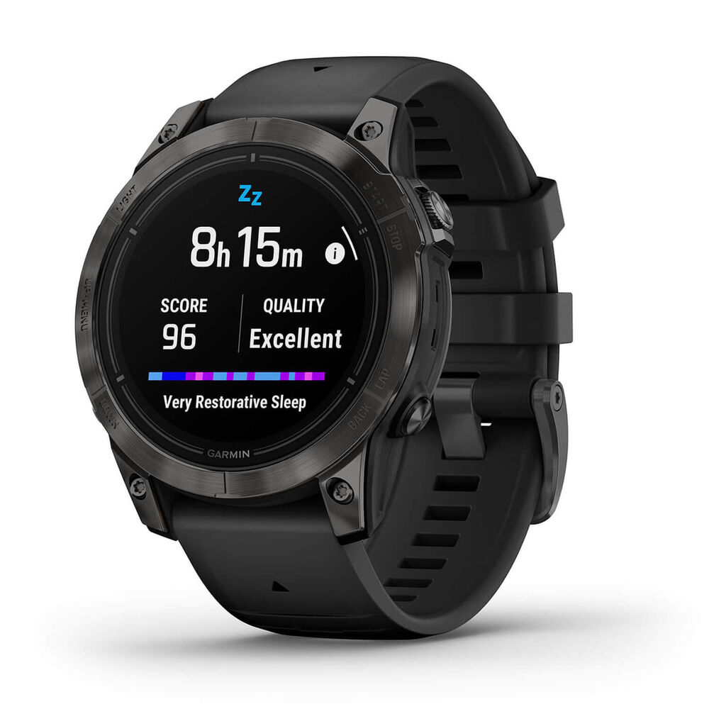 Garmin Epix Pro Gen 2 Sapphire 47mm Carbon Grey DLC Titanium Case Black Strap Watch image number 0