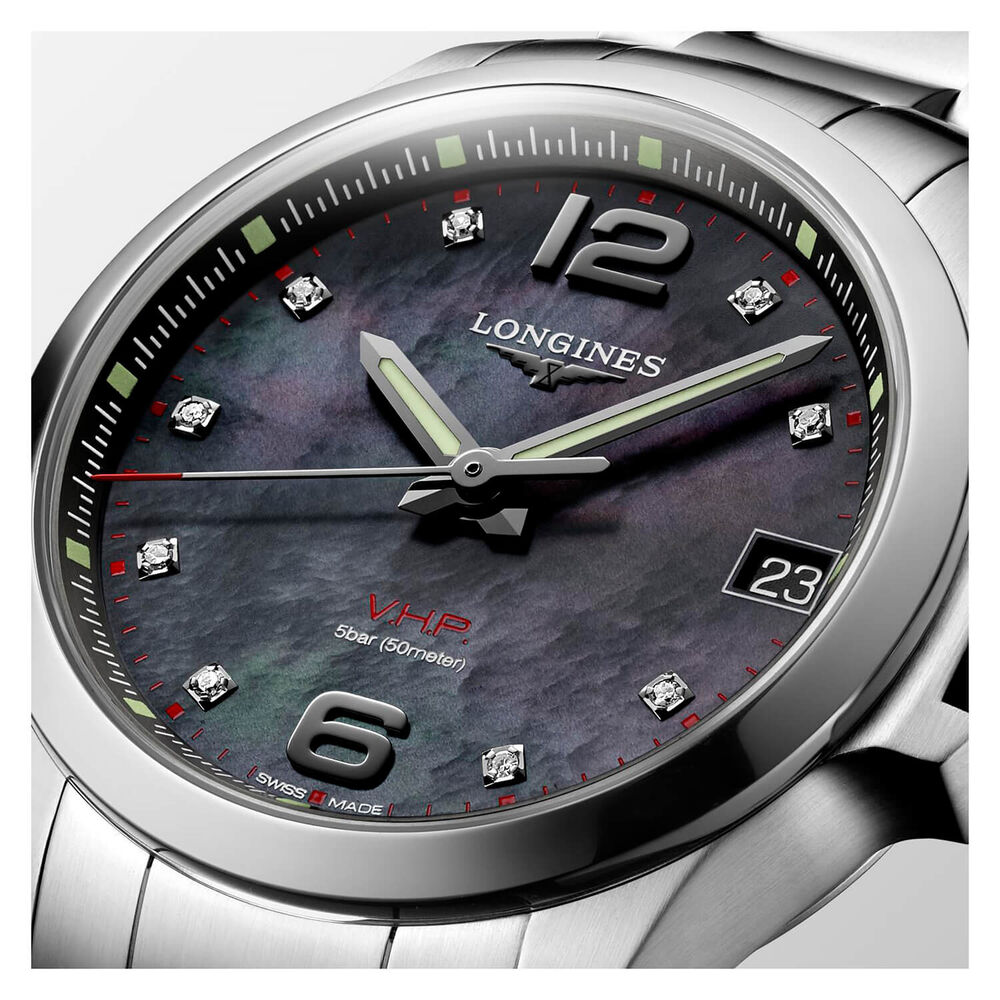 Longines Conquest VHP Black Mother of Pearl Stainless Steel 36mm Ladies Watch image number 1