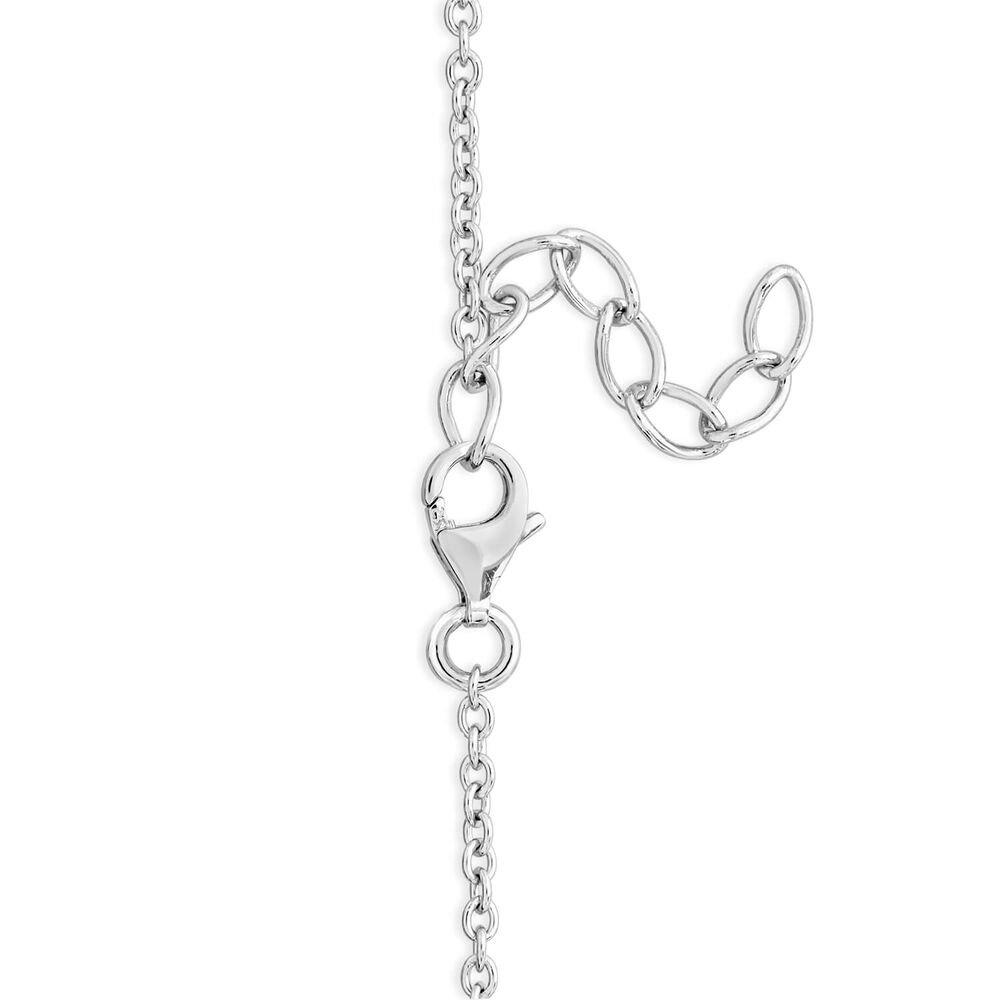 Silver Plated Pearl Chain With Cubic Zirconia Cross image number 2