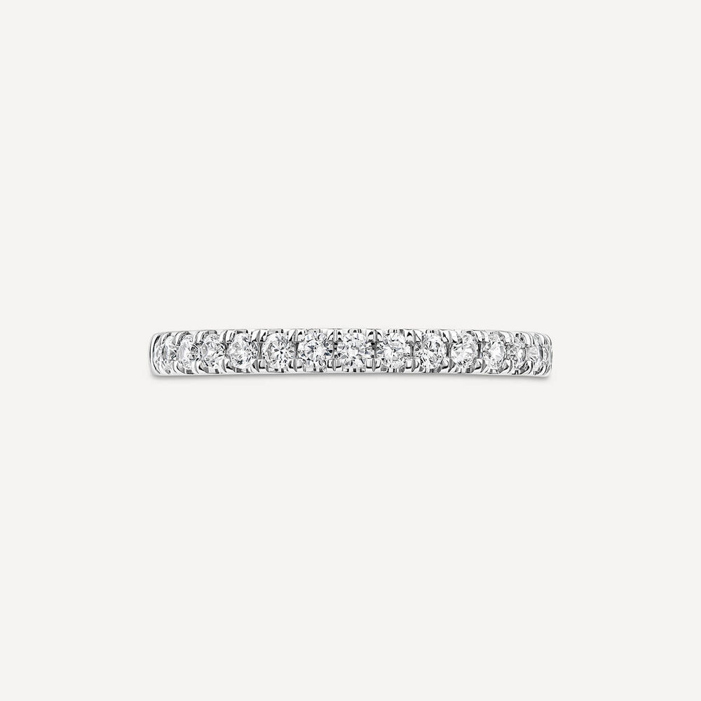 9ct White Gold 2mm 0.25ct Diamond Split Claw Wedding Ring- (Special Order)