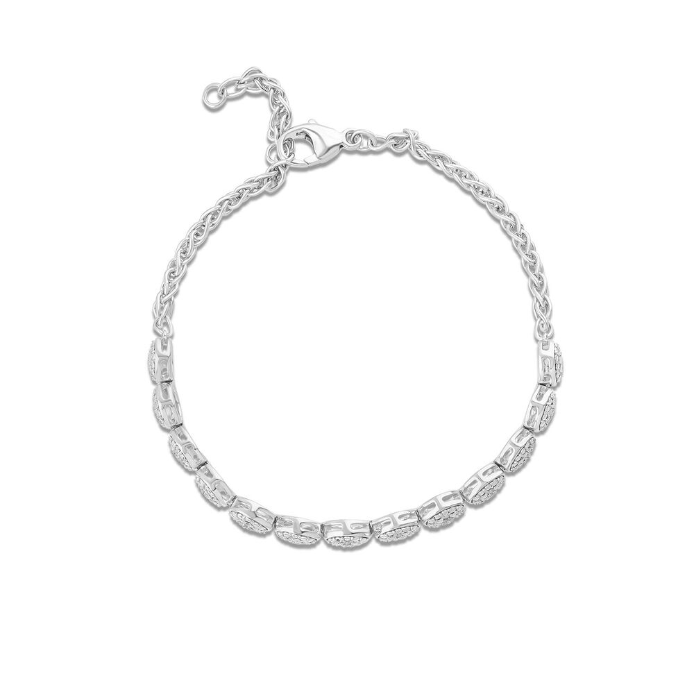 Sterling Silver Diamond Bead Bracelet