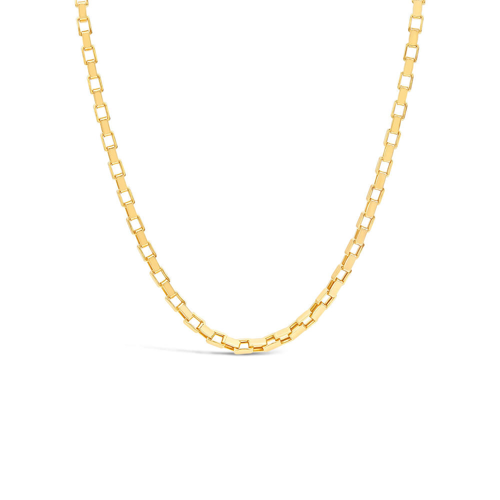 9ct Yellow Gold Square Paper Link Chain Necklet image number 0