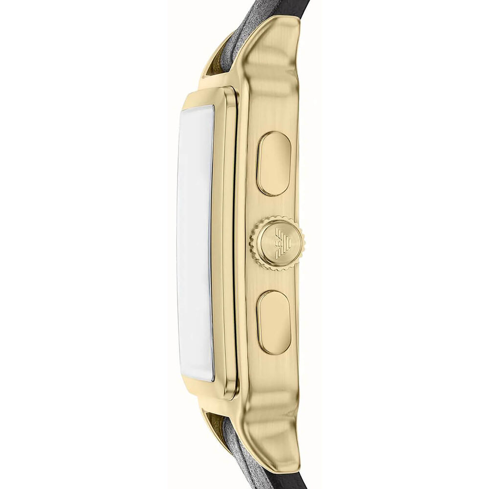 Emporio Armani Diego 38mm Black Dial Black Leather Strap Watch