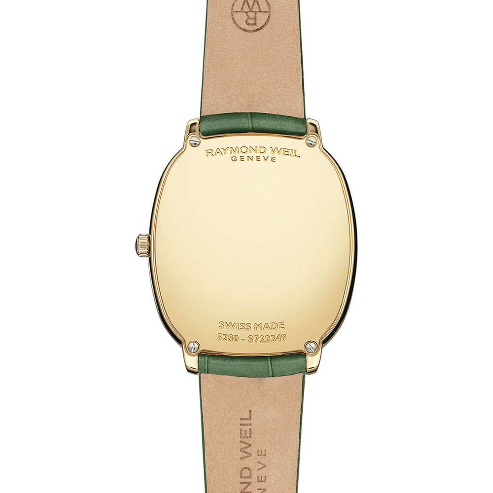 Raymond Weil Toccata Heritage 31x36mm Silver Dial Green Leather Strap Watch